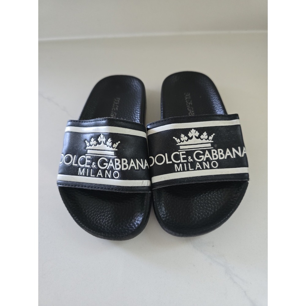 Dolce & Gabbana Milano Crown Slides Youth Kids Footwear‎ Size 10